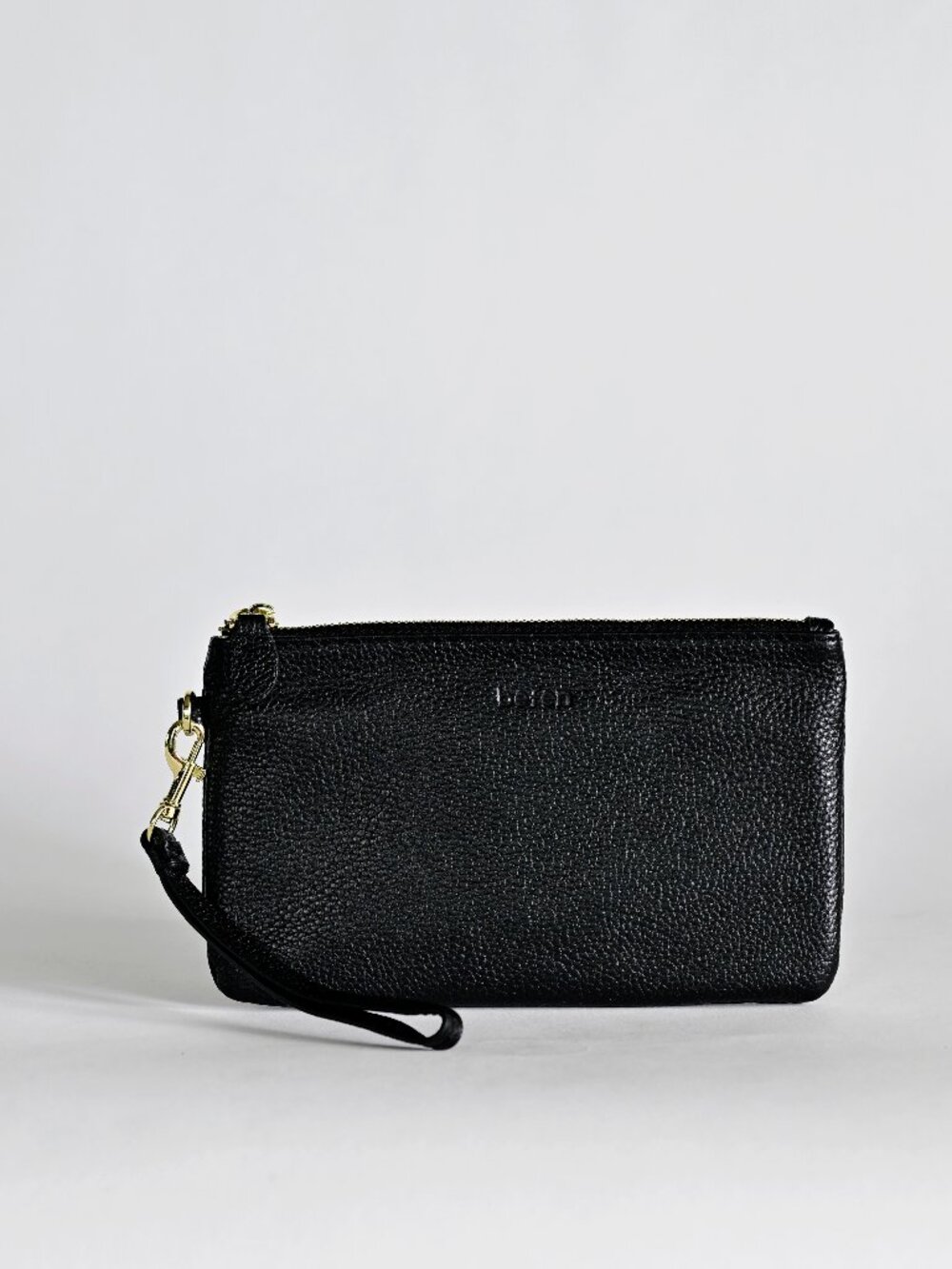 Befen Black Pebbled Leather Wristlet Clutch-Like New